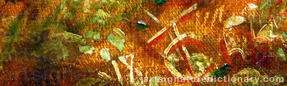 Authentic signature by Thomas CRESWICK on artwork