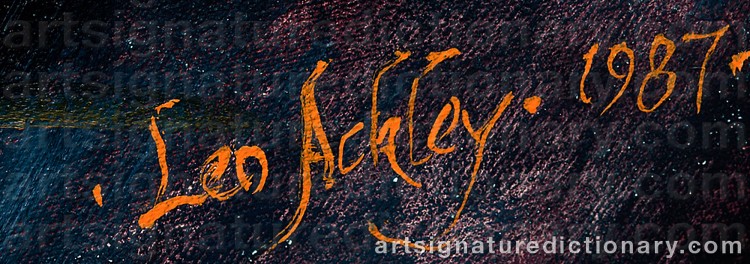 Authentic signature by Leonard ACKLEY on Painting/Watercolour artwork