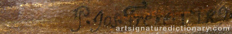 Authentic signature by Pierre Joseph FRÈRE on  artwork