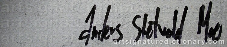 Authentic signature by Anders Sletvold MOE on  artwork