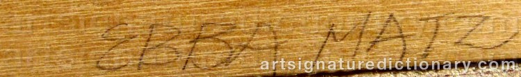 Authentic signature by Ebba MATZ on artwork