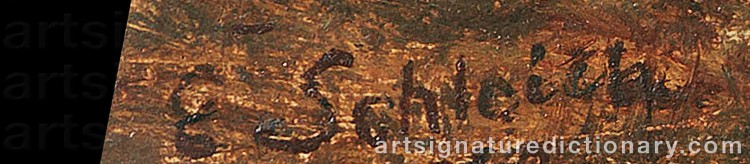 Authentic signature by Eduard The Elder SCHLEICH on Painting/Watercolour artwork