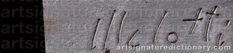 Authentic signature by Fausto MELOTTI on  artwork