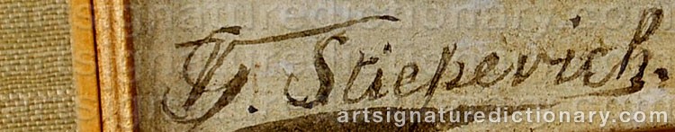 Authentic signature by Vincent G. STIEPEVICH on  artwork
