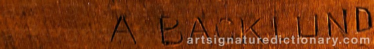 Authentic signature by Arvid BACKLUND on  artwork