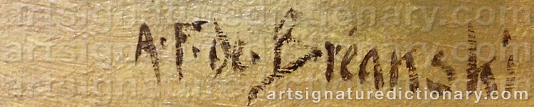 Signature by Alfred Fontville De The Younger BREANSKI