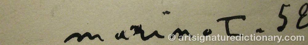 Authentic signature by Maurice MARINOT on  artwork