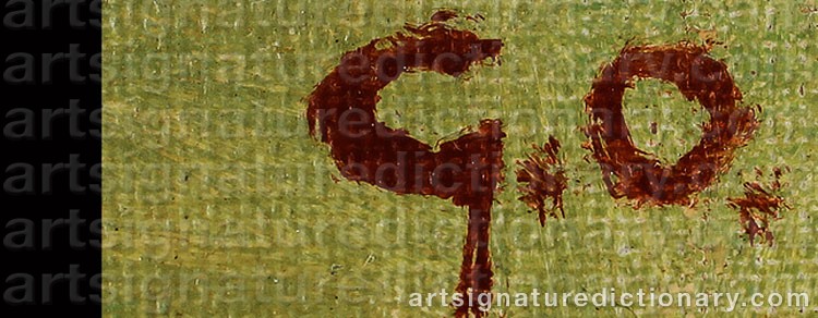 Authentic signature by Gösta OLSON on  artwork