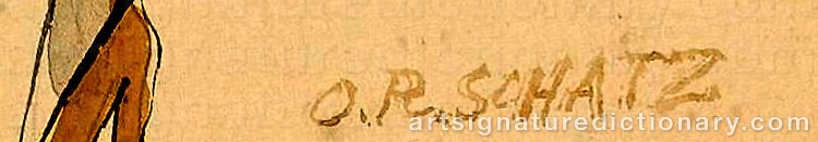 Authentic signature by Otto Rudolf SCHATZ on  artwork
