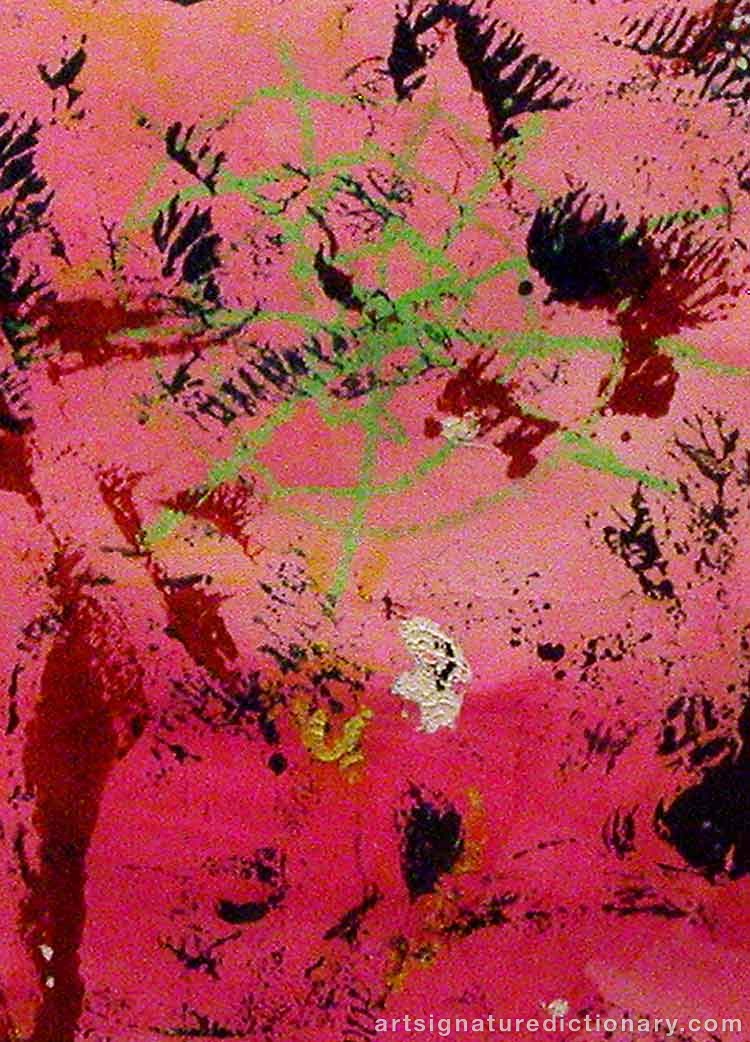 Close-up details showing Karel APPEL signature forgery characteristics