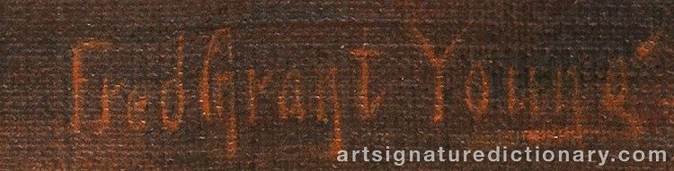 Authentic signature by Frederick Grant YOUNG on Painting/Watercolour artwork