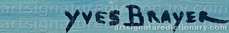 Authentic signature by Yves BRAYER on artwork
