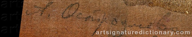 Authentic signature by Anna Petrovna OSTROUMOVA-LEBEDEVA on artwork