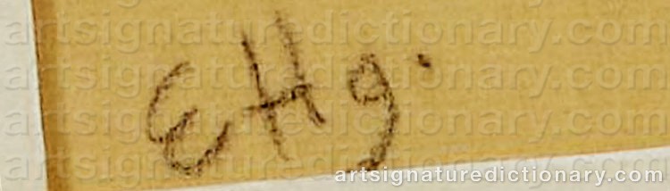 Authentic signature by Erik ‘Ecke’ HEDBERG on artwork