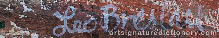 Authentic signature by Leo BRESLAU on  artwork