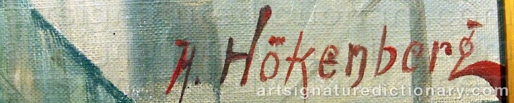 Authentic signature by A. HÖKENBERG on artwork