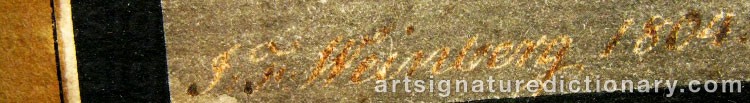 Authentic signature by Justus Fredrik WEINBERG on  artwork