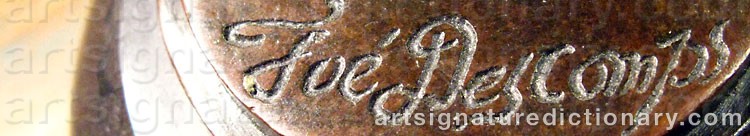 Authentic signature by Joe DESCOMPS on  artwork