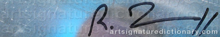 Authentic signature by Rémy ZAUGG on artwork