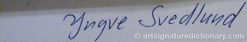 Authentic signature by Yngve SVEDLUND on artwork