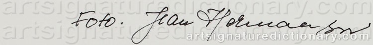 Authentic signature by Jean HERMANSON on  artwork