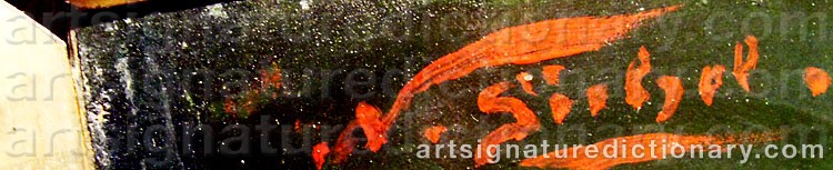 Authentic signature by Nathaniel SICHEL on  artwork