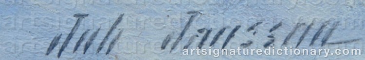 Authentic signature by Johan ‘Joh.’ JANSSON on artwork