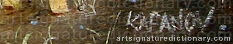 Authentic signature by Vasily KAFANOV on artwork