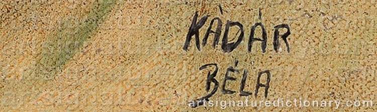 Signature by Béla KÁDÁR