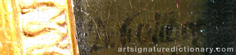 Authentic signature by Johan Detloff COLLBERG on  artwork