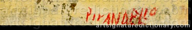 Authentic signature by Fausto PIRANDELLO on  artwork