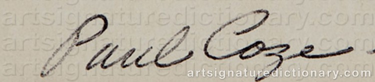 Authentic signature by Paul Jean COZE on Drawing/Graphic/Print artwork