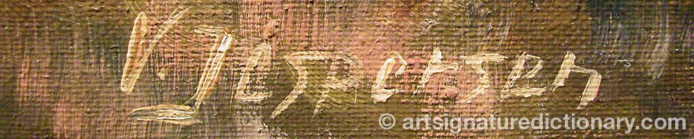 Authentic signature by Viggo JESPERSEN on  artwork