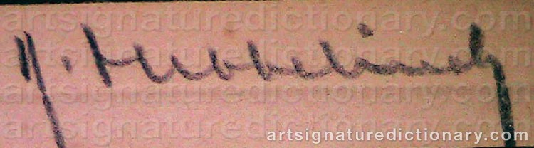 Authentic signature by Roger HEBBELINCK on Painting/Watercolour artwork