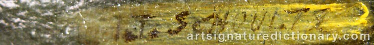 Authentic signature by Johan Tietrich SCHOULTZ on  artwork