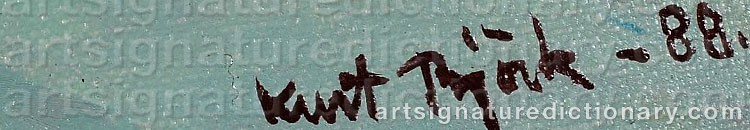 Authentic signature by Kurt BJÖRK on artwork