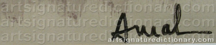 Authentic signature by François ARNAL on  artwork
