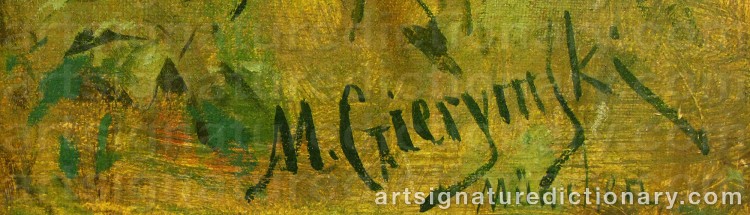 Authentic signature by Maksymilian GIERYMSKI on  artwork