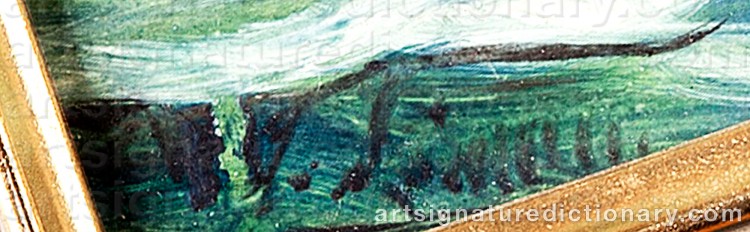 Authentic signature by Väinö TIMM on artwork