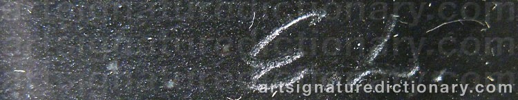 Authentic signature by Eva LÖFDAHL on  artwork