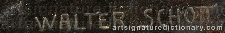 Authentic signature by Walter SCHOTT on  artwork
