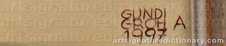 Authentic signature by Gundi GROH on  artwork