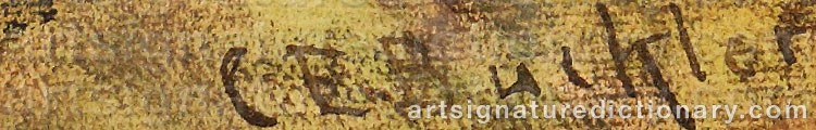 Authentic signature by Charles E. BUCKLER on  artwork