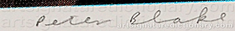 Authentic signature by Peter BLAKE on  artwork