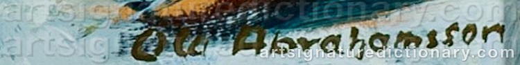 Authentic signature by Ola ABRAHAMSSON on  artwork