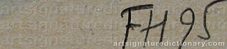 Authentic signature by Frank HAMMERSHØJ on artwork