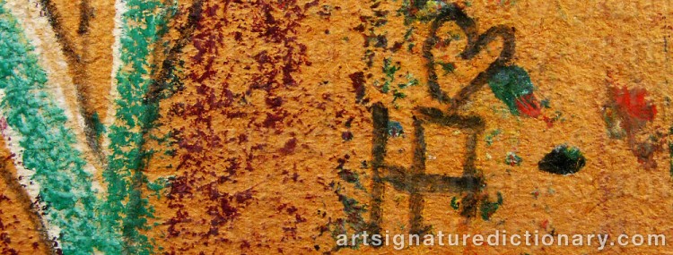 Authentic signature by Hans ÅNGSÄTER on  artwork