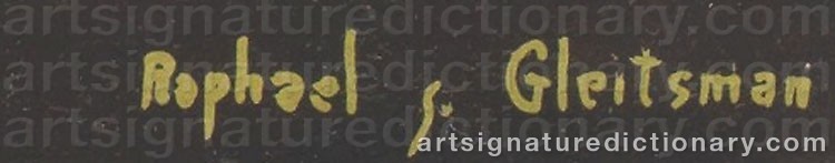 Authentic signature by Raphael GLEITSMANN on artwork