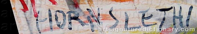 Authentic signature by Kristian HORNSLETH on  artwork