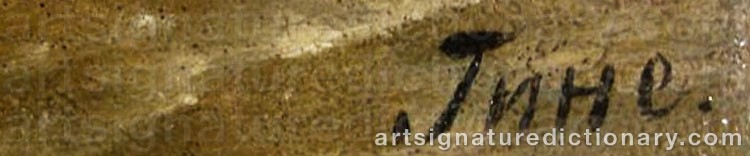 Authentic signature by Alexander Vasiliev. GINE on artwork